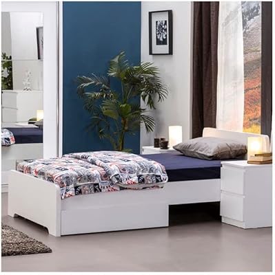 Home Box Eskim double bed, size 120 x 200, white.. Experience shopping freedom with DIAYTAR NIGERIA's comprehensive platform and reliable shipping service.
