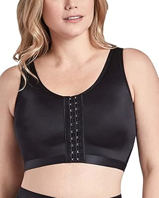 Comfortable post-surgical sports bra for women with closure on the front and large adjustable strap, black.. Great products, lower prices, fast delivery — DIAYTAR Nigeria has it all.