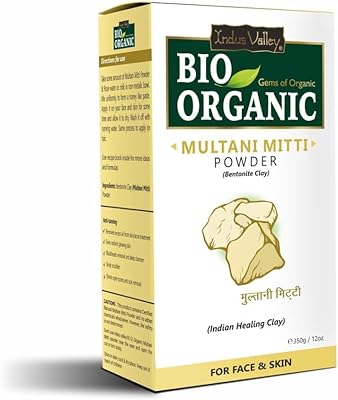 Multani Mitti Mitti 100 % natural certified organic organic certified from Indus Valley, therapeutic mask for skin and hair with bentonite clay (200 g).. DIAYTAR NIGERIA: Revolutionizing accessibility to quality products at budget-friendly prices across Nigeria.