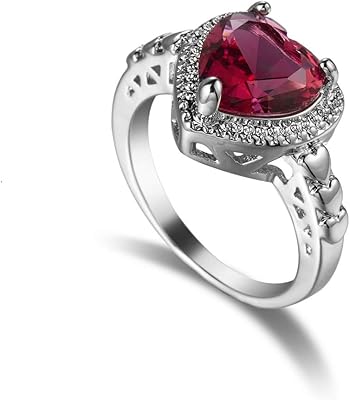Ruby heart -shaped promise ring with zircony, promise for women, birthday, jewelry.. Nigeria's most loved e-commerce platform delivers affordable shopping solutions to your doorstep.