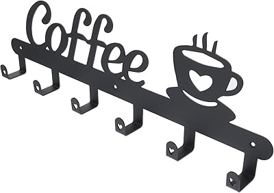 Wall coffee racles with 6 hooks to hang tea and coffee cups, kitchen and coffee area.. Shop for everything you need at DIAYTAR NIGERIA, with budget-friendly prices and quick delivery.