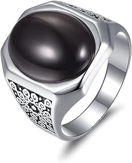Black onyx ring for men, white gold plated, highly polished men's jewelry.. Browse, shop, and receive — DIAYTAR Nigeria keeps it simple.