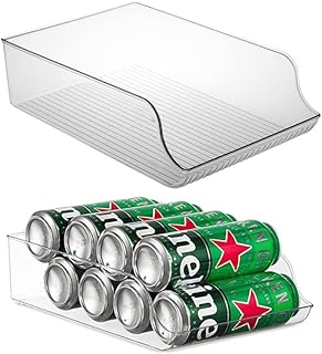 Organizer of soda canettes for amoly fridge, support for drinking drinks for pantry, cabinet, kitchen, refrigerator cans, cans storage bins, refrigerator organizer (large).. Shop smarter, not harder with DIAYTAR NIGERIA - thousands of products at your fingertips with affordable delivery.