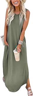 Long -free sleeveless dress with sleeveless for the summer beach with women's pockets.. DIAYTAR NIGERIA makes quality accessible to all with our affordable prices and quick delivery service.