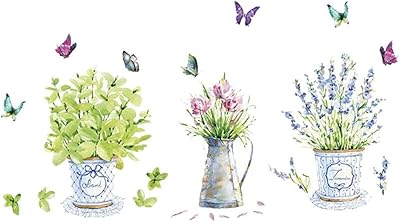 Flowers of flowers wall sticker plant in pot wall stickers DIY wall paintings for bedroom living room kitchen kitchen children's bedroom decoration (random style).. DIAYTAR NIGERIA: Making quality accessible to all Nigerians with affordable prices and quick delivery.
