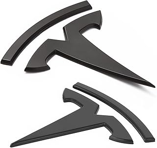Set of 2 stickers with Tesla Model Y logo for front and rear trunk (black).. DIAYTAR Nigeria offers great deals, a huge product variety, and delivery in under a week.