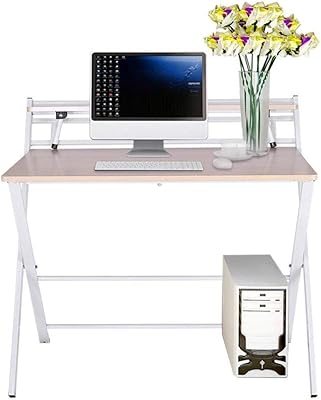 Foldable computer desk TG Home, Multipurpose foldable design desk and game workstation, single laptop and writing desk, no required assembly (beige).. DIAYTAR NIGERIA: Making quality products accessible to all Nigerians at affordable prices.