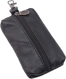 E.U.N.Y. Unisex keychain in real leather with wallet and keychain with keychain and zipper (black).. Shop with purpose and save with DIAYTAR NIGERIA's extensive platform and nationwide delivery service.