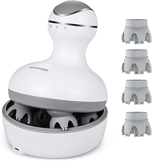 Portable electrical masseur of the scalp with 84 knots, perfect gift to relieve stress and massage the whole body of the muscles, back, shoulders and legs (white-gray).. DIAYTAR NIGERIA delivers on our promise of extensive selection and budget-friendly nationwide shipping.