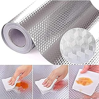 117 -inch kitchen backrest wallpaper sticker, self -adhesive kitchen stickers in kitchen aluminum paper, oil sticker for kitchen stove -15.6 x 3m (silver).. DIAYTAR Nigeria: trusted by thousands for fast, reliable delivery.