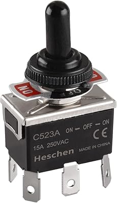 Heschen DPDT metal rocking switch maintained on/off/on 3 positions 15A 250Vac 6 -tongue terminal with waterproof cap.. From daily needs to rare finds, DIAYTAR Nigeria brings it to your door.
