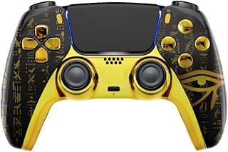 Personalized wireless pro controller compatible with the unique exclusive PS5 design (Eye Gold).. Embrace the convenience of DIAYTAR NIGERIA with thousands of products at your fingertips, delivered nationwide.