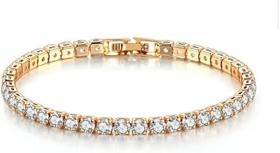 18 -carat gold plated tennis bracelets with 4 mm cubic zirconia for women.. Elevate your shopping experience with DIAYTAR NIGERIA's vast catalog and budget-friendly options.