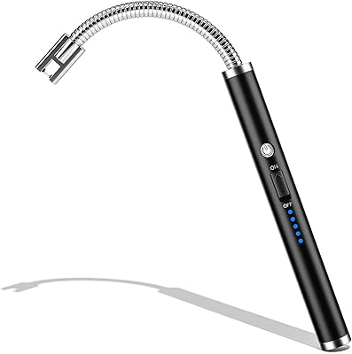 Nisapto electric lighter, long rechargeable lighter with flexible LED neck display, USB plasma lighter without flame for candles, campsite, barbecue, fireworks.. Shop with purpose at DIAYTAR NIGERIA, where your money goes further and delivery is always prompt.