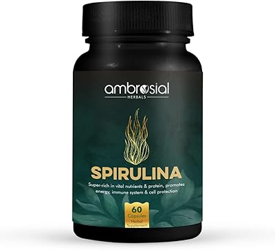 Ambrocial spirulina tablets | High resistance spirulina powder 500 mg per capsule | Source richest in protein | Organic certified spirulina capsules | 60 vegetarian capsules.. Experience hassle-free shopping with DIAYTAR NIGERIA's user-friendly platform and prompt delivery service.