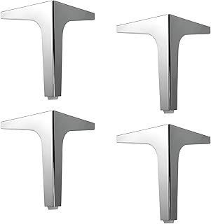 Nutan, 5 -inch robust metal furniture foot for cabinet, cupboard, table, sofa, 4, silver, silver.. Shopping made simple with DIAYTAR NIGERIA's vast selection and budget-friendly nationwide delivery.