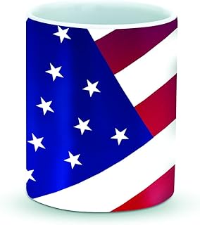 Stylized printed coffee cup with 325 ml robust handle, personalized ceramic cup, gift [Pass in the microwave and dishwasher]-American flag.. Shop with purpose and save with DIAYTAR NIGERIA's extensive platform and nationwide delivery service.