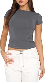 Casual short short slim cut for women united color round neck.. DIAYTAR NIGERIA brings the marketplace experience online with affordable and reliable delivery service.