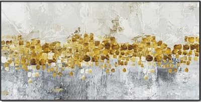 New large oil paint handed by a golden silver tree on canvas E without frame (110 cm x 220 cm (44 x 88 inch)))).. DIAYTAR NIGERIA brings the joy of affordable shopping to your fingertips with delivery in less than 8 days.
