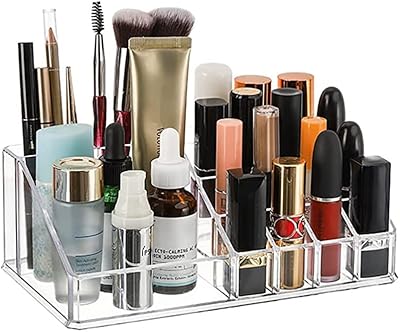 Transparent acrylic makeup organizer, lipstick organizer, thick plastic display tray, cosmetic storage support 16 compartments for brushes, lipsticks, jewelry and cosmetic supplies.. Browse, shop, and receive — DIAYTAR Nigeria keeps it simple.