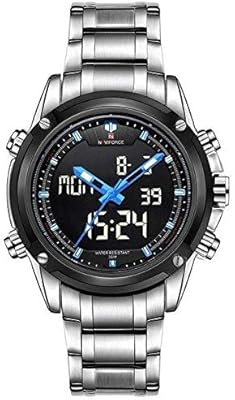 Decatracted watch for analog-numeric man in stainless steel-NF9050-8.. Nigeria's favorite online shopping platform, DIAYTAR offers unbeatable prices and delivery within a week.