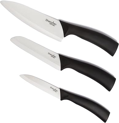Shenzhen Knives Set of 3 ceramic knives 6 ", office knife 5" and office knife 4 ".. Shop with confidence at DIAYTAR NIGERIA, where affordability meets reliability in less than 8 days.