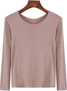 Trionn long sleeve shirts for women, basic long sleeve t-shirt and united cotton and elastane cotton neck for women (color: khaki, size: xxl).. DIAYTAR NIGERIA delivers more than products - we deliver affordable solutions within the week.