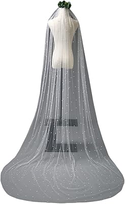 Azalée wedding veil with single -toss comb with edge cut with finger and cathedral length in pearly (V05), V05, one size.. Experience the ease of modern shopping with DIAYTAR NIGERIA's vast selection and quick delivery service.