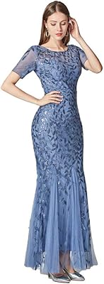 Elegant long evening dress with short sleeves with mermaid pattern for women, burgundy, s.. DIAYTAR NIGERIA: Redefining e-commerce with affordable prices and reliable nationwide shipping.