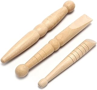 Set of 3 traditional Thai wooden massage sticks: pain relief, excitation, reflexology massage, etc... Your favorite brands are just a click away on DIAYTAR Nigeria.