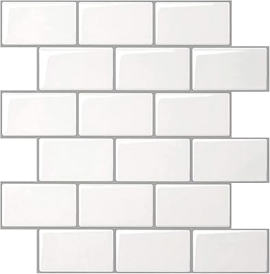 Tap to take off and stick for metro tiles the white shop, kitchen tile stick (10 tiles, thicker version)/white.. Shop with intention at DIAYTAR NIGERIA, offering thousands of products delivered nationwide in days.