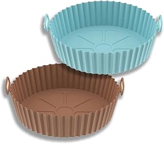 Silicone jar for air fryer, 2 rooms, air frying lining, basket of food air frying air, oven accessories, reusable replacement of lining paper in flammable parchment for 3qt air fryer - 5qt (cyan + brown).. With DIAYTAR Nigeria, everything is within reach — and within budget.