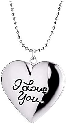A silver chain with a heart -shaped pendant decorated with the word -i love you-.. More than a store — DIAYTAR Nigeria is your shopping partner.