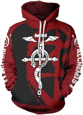 3D printed hooded sweatshirt of the animated series Noth Fullmetal ALCHEMIST.. Shop with purpose at DIAYTAR NIGERIA and discover a world of products at budget-friendly prices.