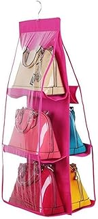 6-pocket storage cabinet for handbags with large transparent anti-dosses and space-saving shelf (pink).. Shop like never before with DIAYTAR NIGERIA's comprehensive marketplace and budget-friendly shipping.
