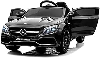 Car carrier Dorsa Mercedes-Benz C63 12 V with remote control, spring suspension, radio and more. Electric cars for children - black.. DIAYTAR NIGERIA connects you with what you need at prices you'll love, delivered within 8 days.