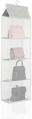 Organizer of removable SWIFT suspended handbag for cupboard, storage support for wallet bag with 4 shelves, handbag organization system allowing space to be saved - (creamy cream).. Shop across categories at DIAYTAR NIGERIA with the confidence of affordable prices and delivery within 8 days.