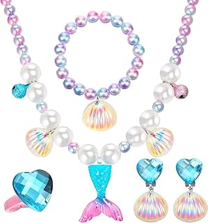 5 pieces Siren collar Bracelets Set of jewelry for children girls jewelry siren including shell ring ring ring jewelry for baby play with necklace decorations of festival.. Shop from Nigeria's largest product selection at DIAYTAR, with budget-friendly prices and swift delivery.