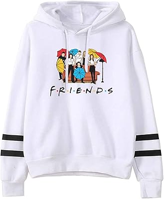 CASTOWAVE Friends Hoodie for women, fall, printed letter, tightening cord, long sleeves, fleece sweater, loose, relaxed, gift for friends.. DIAYTAR NIGERIA: Connecting Nigerians with affordable products delivered promptly nationwide.