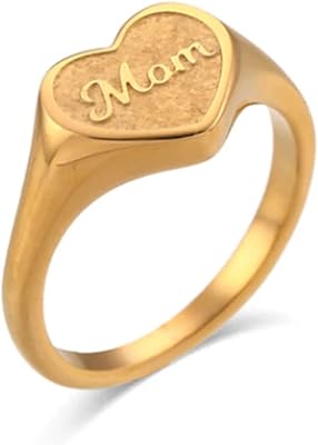 Gold mom ring, heart -shaped jewelry for Mother's Day, gift for stainless steel mom plated 18 carat hypoallergenic, stackable ring, non -precious metal, without precious stone.. Nigeria's most loved e-commerce platform delivers affordable shopping solutions to your doorstep.