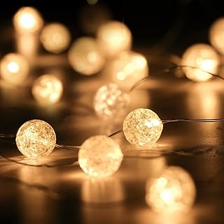 Decorative bright garland, Luminous Ball For Bedroom Ball, Decorative Christmas Lights, Crystal Hochet 5m 50 Soft White LED, works with batteries, perfect for the decoration of Valentine.. Shop from our extensive catalog at DIAYTAR NIGERIA and enjoy doorstep delivery in just 5-8 days.