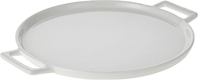 Borselita porcelain pizza plate with handle, size 32.5 cm, ivory.. DIAYTAR NIGERIA: Where smart shoppers find everything they need at prices they can afford.