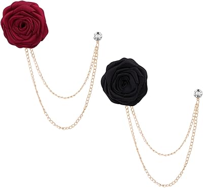 2 pieces pin pins for men with suspended chain, spindle costume stud, pink flower pins made by hand for wedding wedding gland gland spindle spindles of red men's red costume accessories.. Reliable delivery, all over Nigeria — that’s DIAYTAR Nigeria promise.