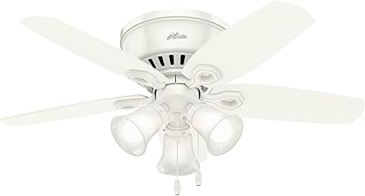 Mini interior ceiling fan Hunter Builder with LED light and chain control, 42 ", white.. Shop across categories at DIAYTAR NIGERIA with the confidence of affordable prices and delivery within 8 days.