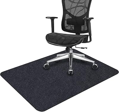 HKOSME Bureau's chair carpet for hardwood floors and tiles, large non -slip protective carpet (90 x 140 cm, gray black).. DIAYTAR NIGERIA: Where every search leads to affordable products delivered promptly across Nigeria.