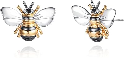 Barzel earrings in 18 carat gold plated dotted with a sparkling ginger bee.. Shop with purpose at DIAYTAR NIGERIA and discover a world of products at budget-friendly prices.