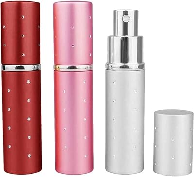 Mini perfume atomizer bottles, 3 pieces, 10 ml portable rechargeable travel perfume atomizer, small empty spray bottle (red, pink, silver).. DIAYTAR NIGERIA: Where shopping is affordable, selection is vast, and delivery is always reliable.