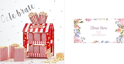 TEMAS POPCorn party stand | Easy to assemble | Cinema evening | Birthday party | 12x Popcorn bags.. Discover the convenience of DIAYTAR NIGERIA's vast product range delivered affordably in 5-8 days.