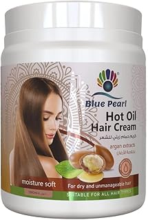 Hot oil treatment cream in hot blue pearl with argan extracts | Hair mask to repair damaged hair and treat hair loss | 1000 ml.. Shop the future with DIAYTAR NIGERIA - thousands of products, unbeatable prices, delivery within a week.