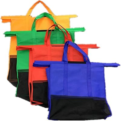 Package of 4 reusable shopping bags, reusable grocery shopping bags, not woven suspended bags for ordinary supermarket trolleys.. Experience hassle-free shopping with DIAYTAR NIGERIA's user-friendly platform and prompt delivery service.